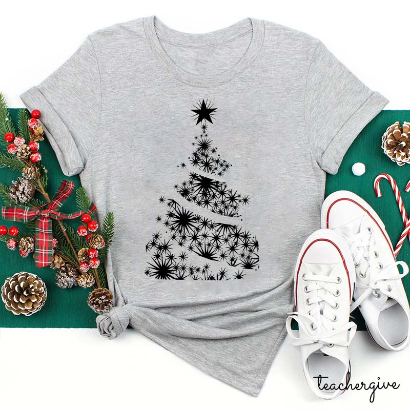 Shining Stars Christmas Tree Teacher T-Shirt
