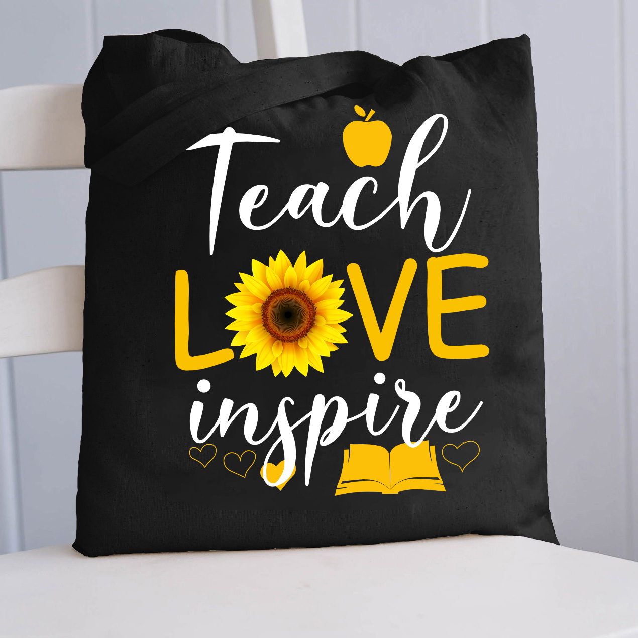 Teach Love Inspire Flower Teacher Tote Bag