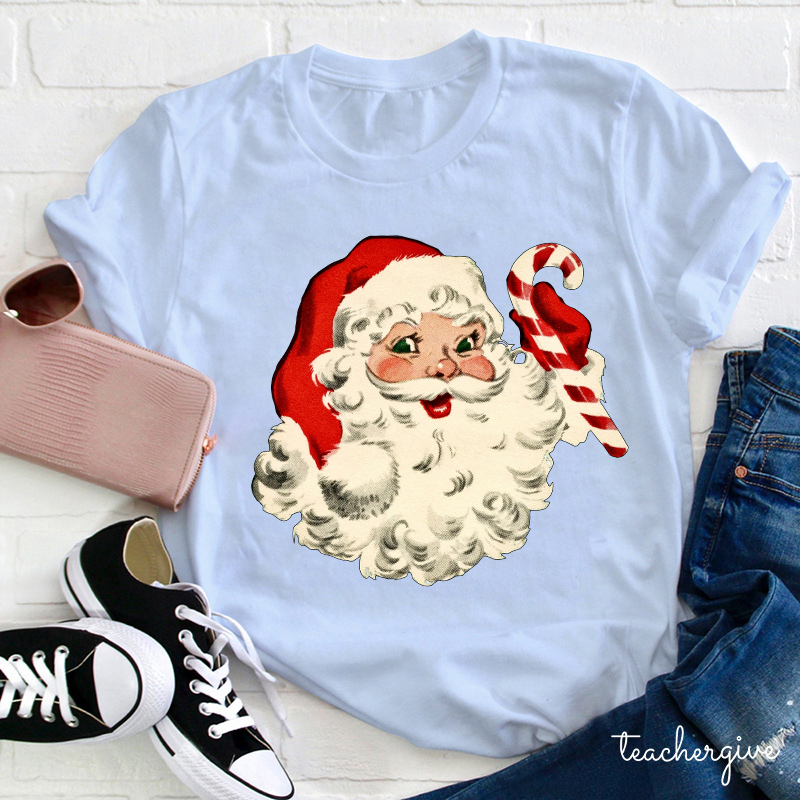Retro Style Santa Claus Teacher T-Shirt