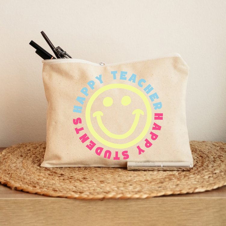 Happy Teacher Happy Students Teacher Makeup Bag