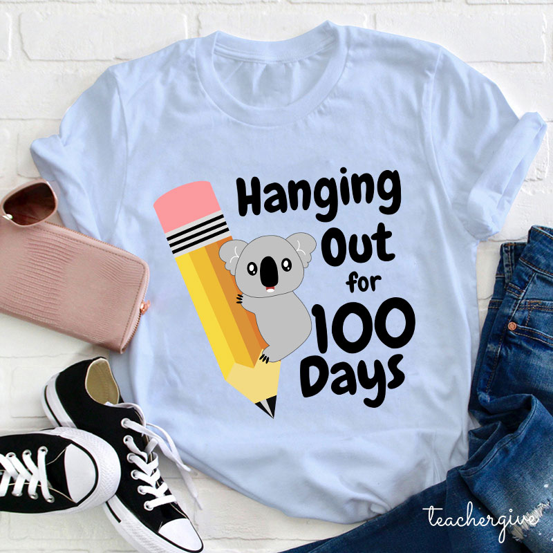 Koala Hanging Out For 100 Days Teacher T-Shirt