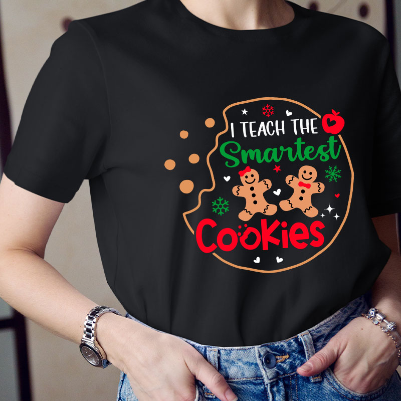 I Teach The Smartest Cookies Gingerbread Man Teacher T-Shirt