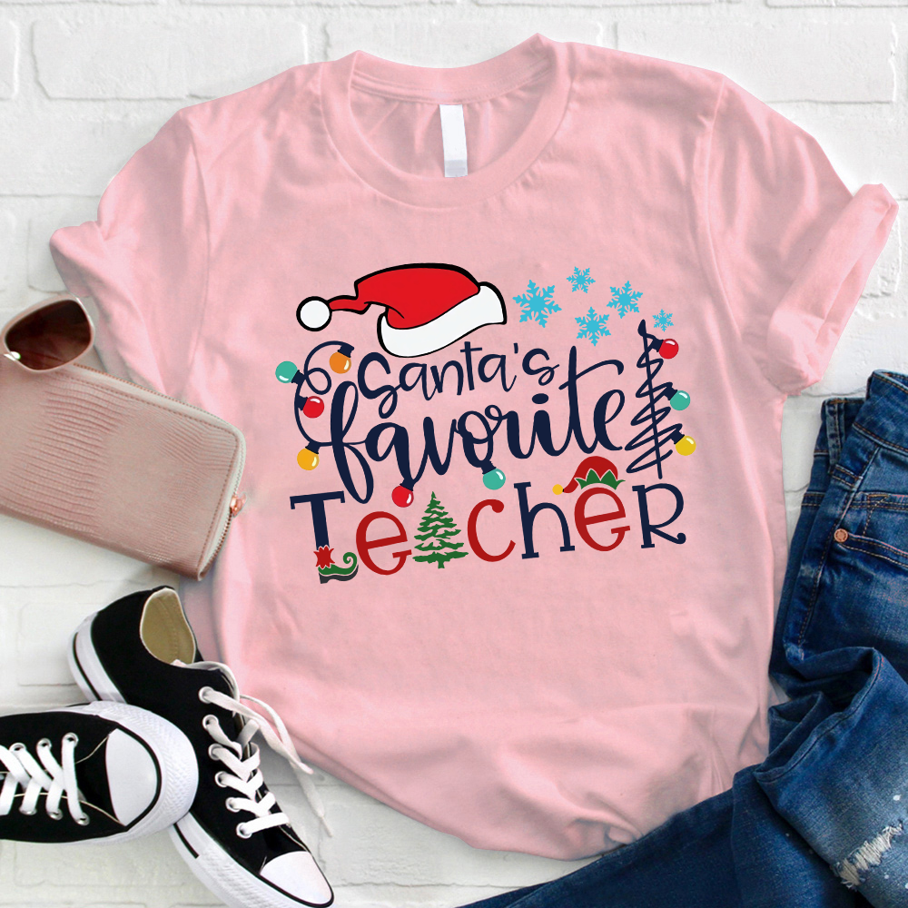 Santa's Favorite Teacher Teacher T-Shirt