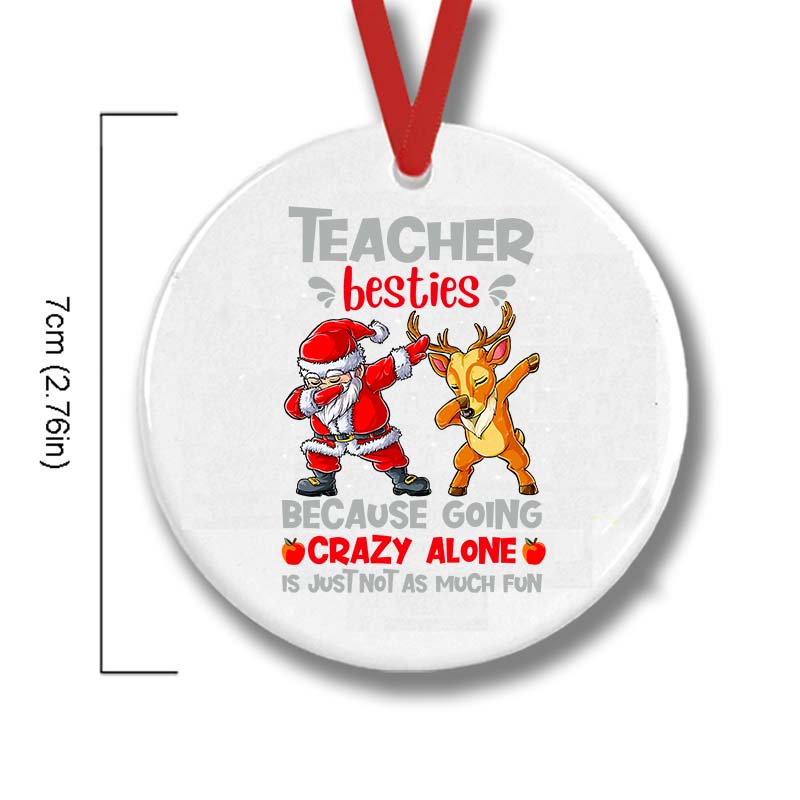 Teacher Besties Teacher Ceramic Christmas Ornament