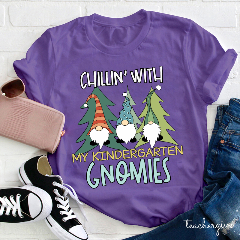Personalized Chilling With My Beloved Gnomies Teacher T-Shirt