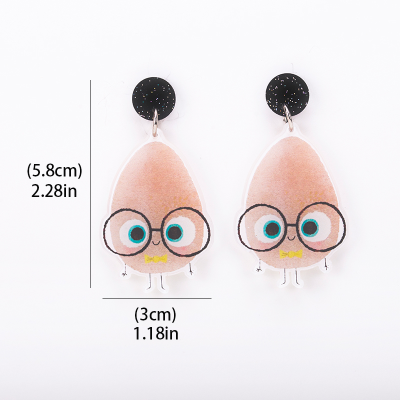 Cute Egg  Acrylic  Earrings