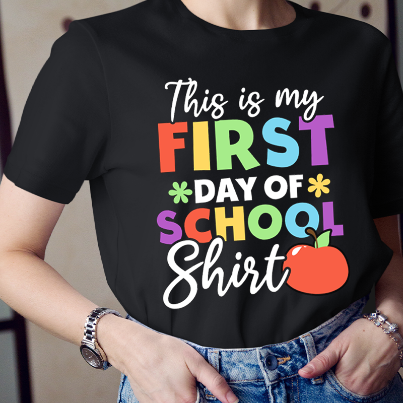 This Is My First Day Of School Shirt Apple  T-Shirt