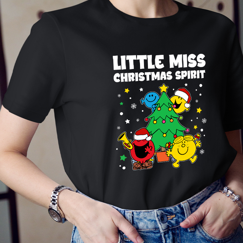 Little Miss Christmas Spirit Teacher T-Shirt