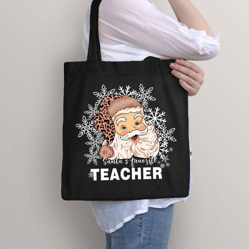 Christmas Santa's Favorite Teacher Tote Bag