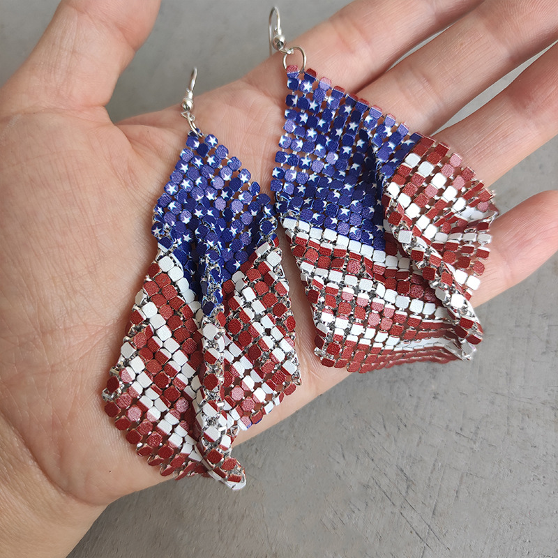 American Flag Soft  Metal Earrings
