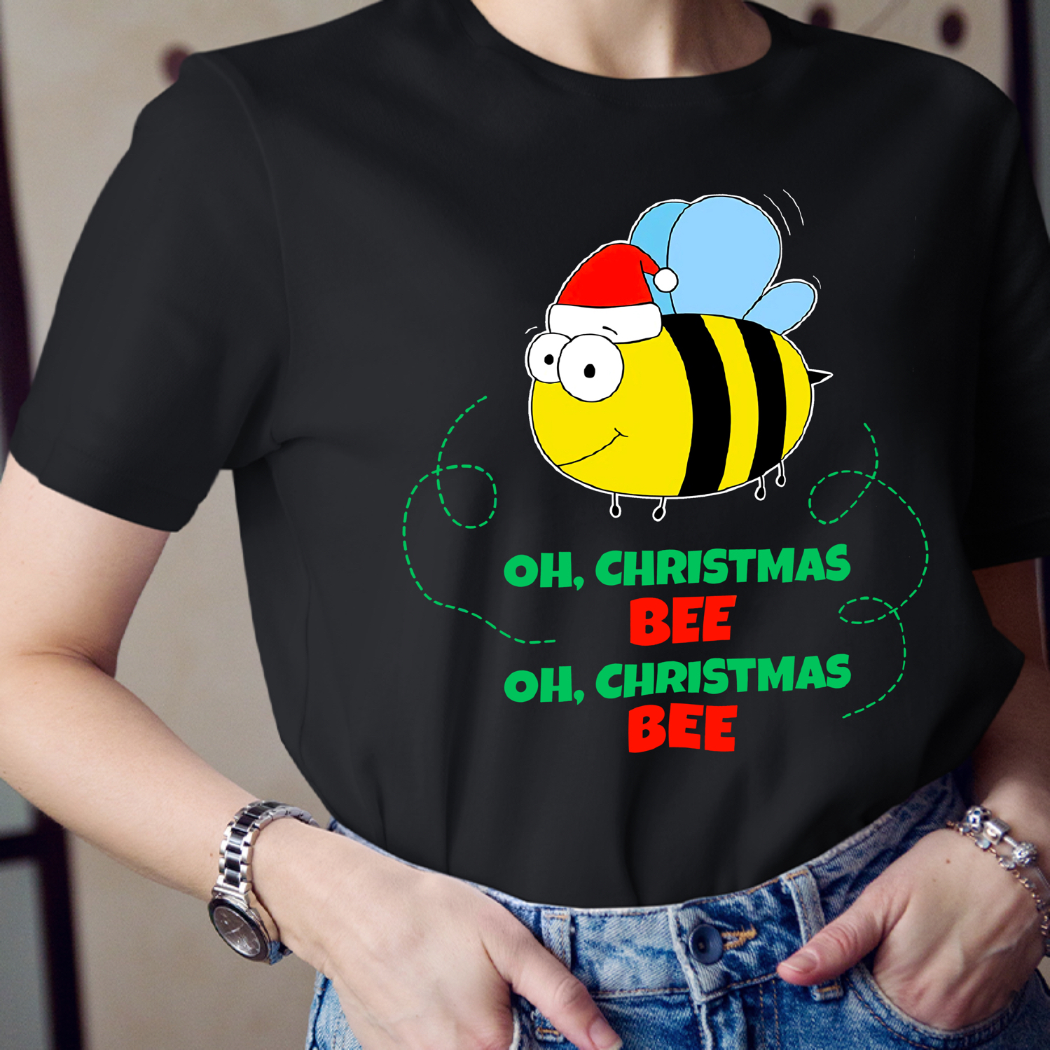 O Christmas Bee O Christmas Bee Teacher T-Shirt