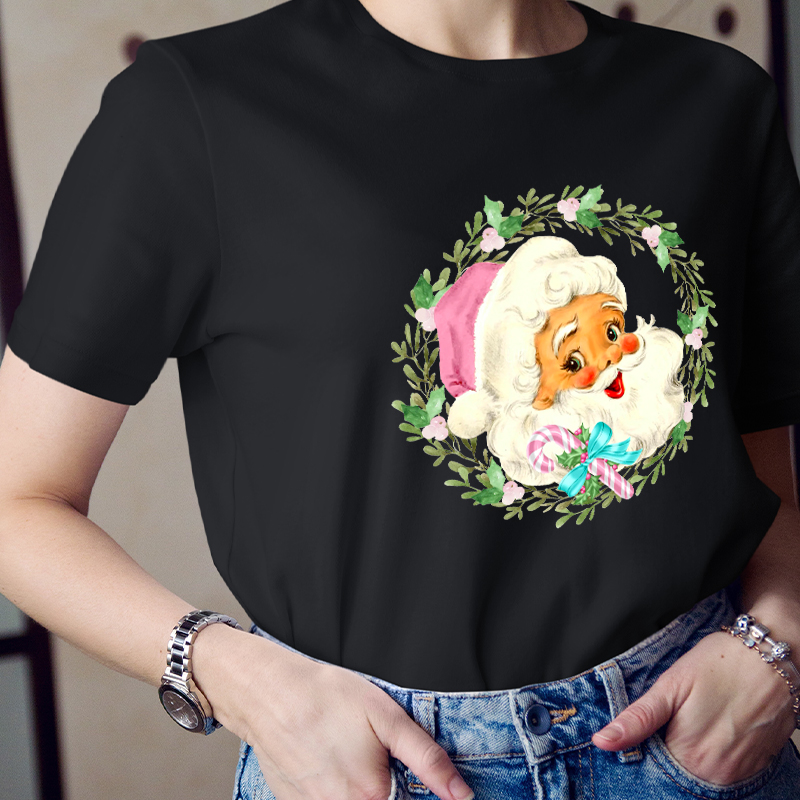 Christmas Wreach Santa Teacher T-Shirt