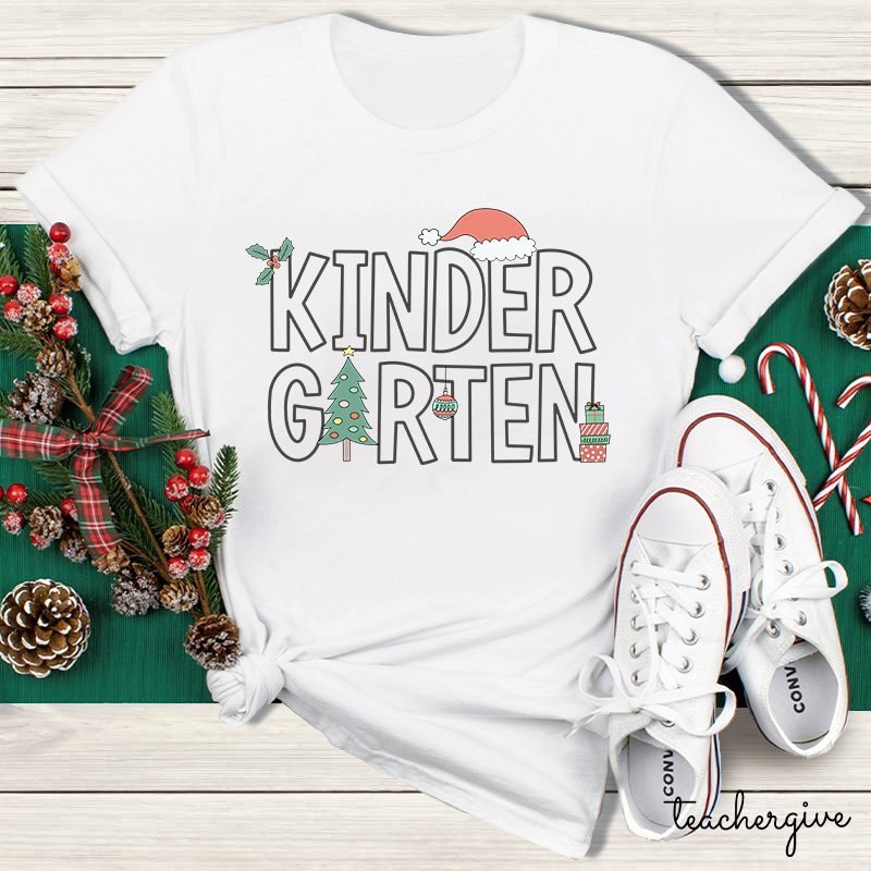 Christmas Vibes Kindergarten Teacher T-Shirt