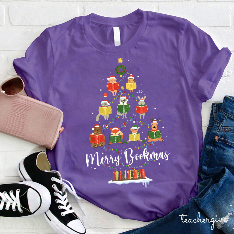 Look Everyone Is Reading Merry Bookmas Teacher T-Shirt