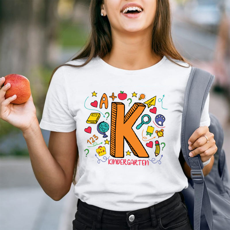 Personalized Kindergarten K Stationery  T-Shirt