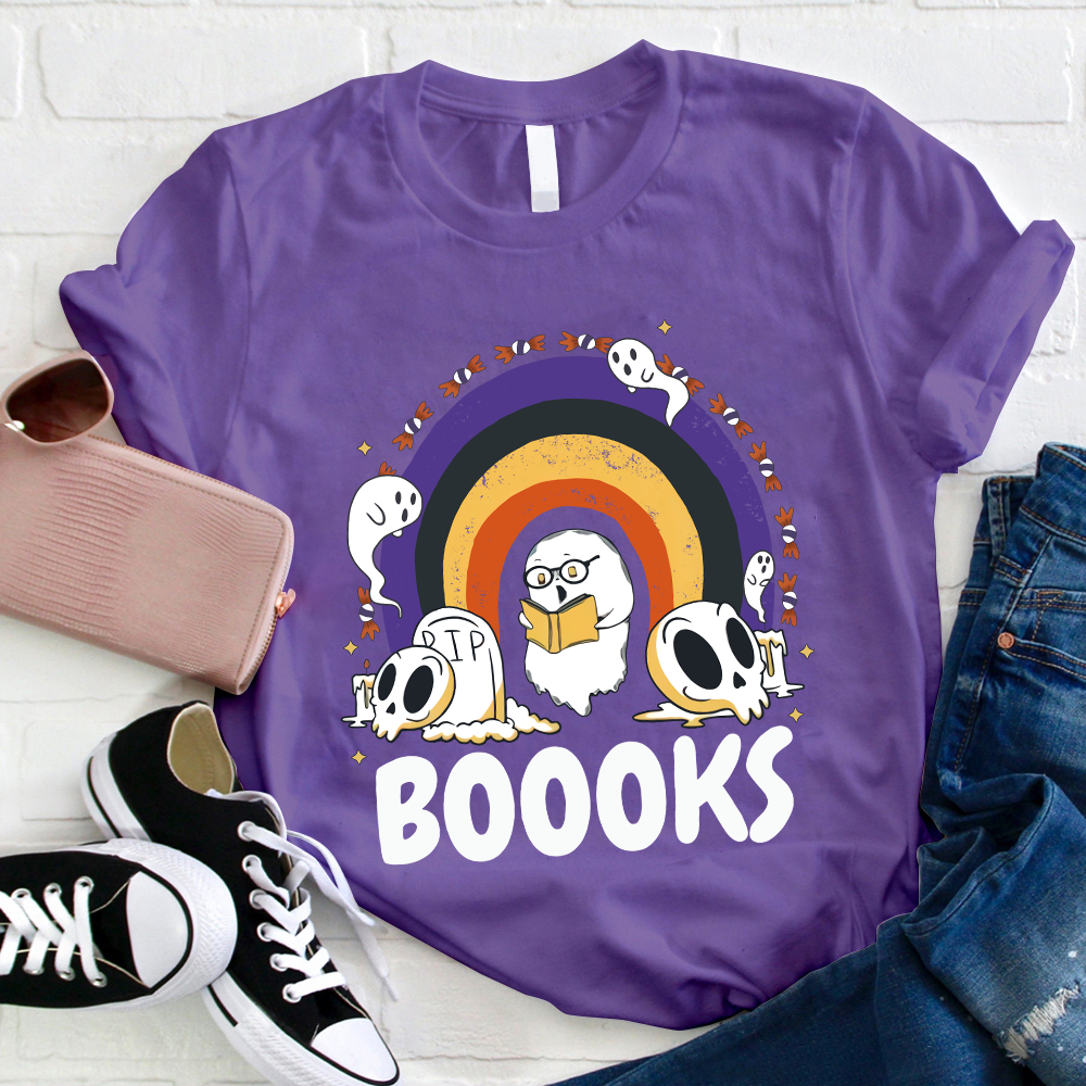 Booook Ghost Reading T-Shirt