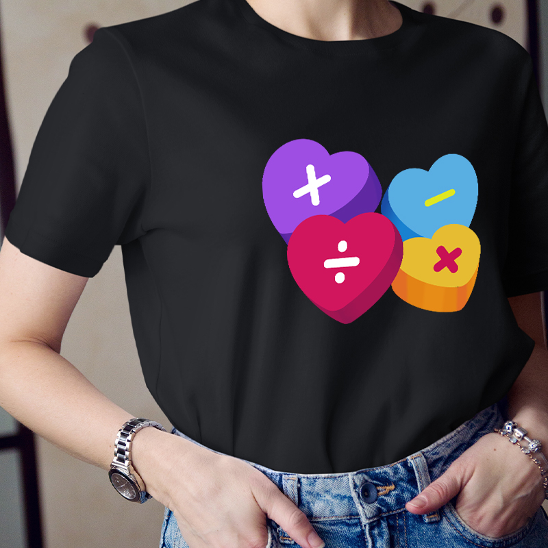 Heart Of Math Teacher T-Shirt