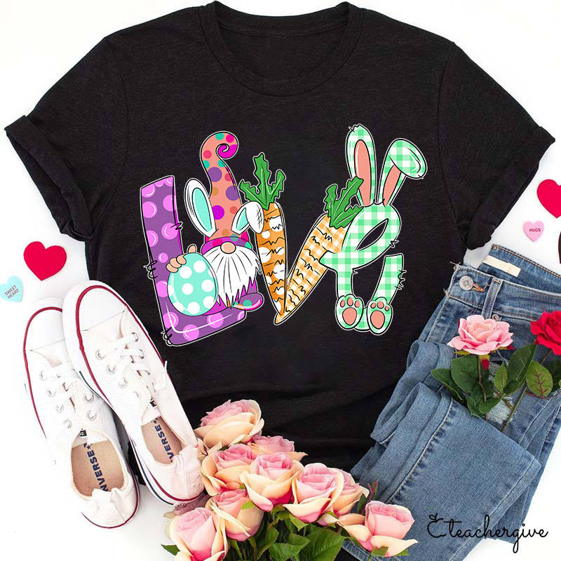 Love Easter Bunny Gnome Teacher T-Shirt