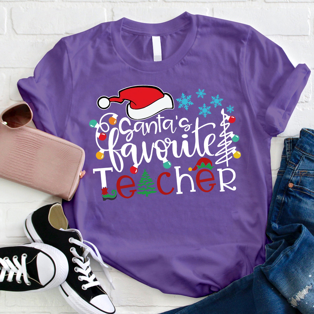 Santa's Favorite Teacher Teacher T-Shirt