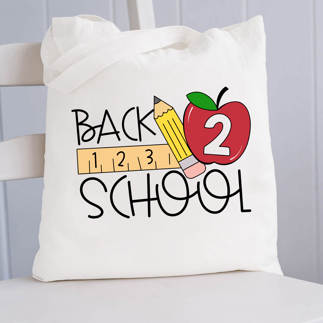 Back School Apple Tote Bag
