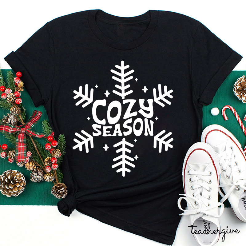 Cozy Season Snowflake Teacher T-Shirt