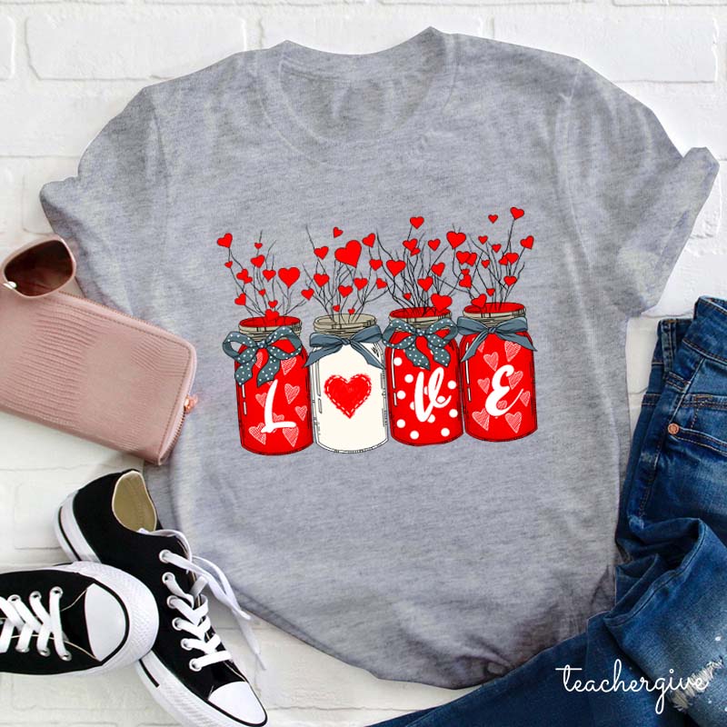 Heart Plants Love Teacher T-Shirt