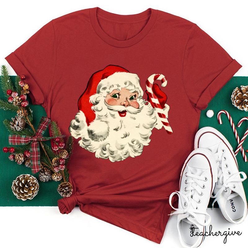 Retro Style Santa Claus Teacher T-Shirt