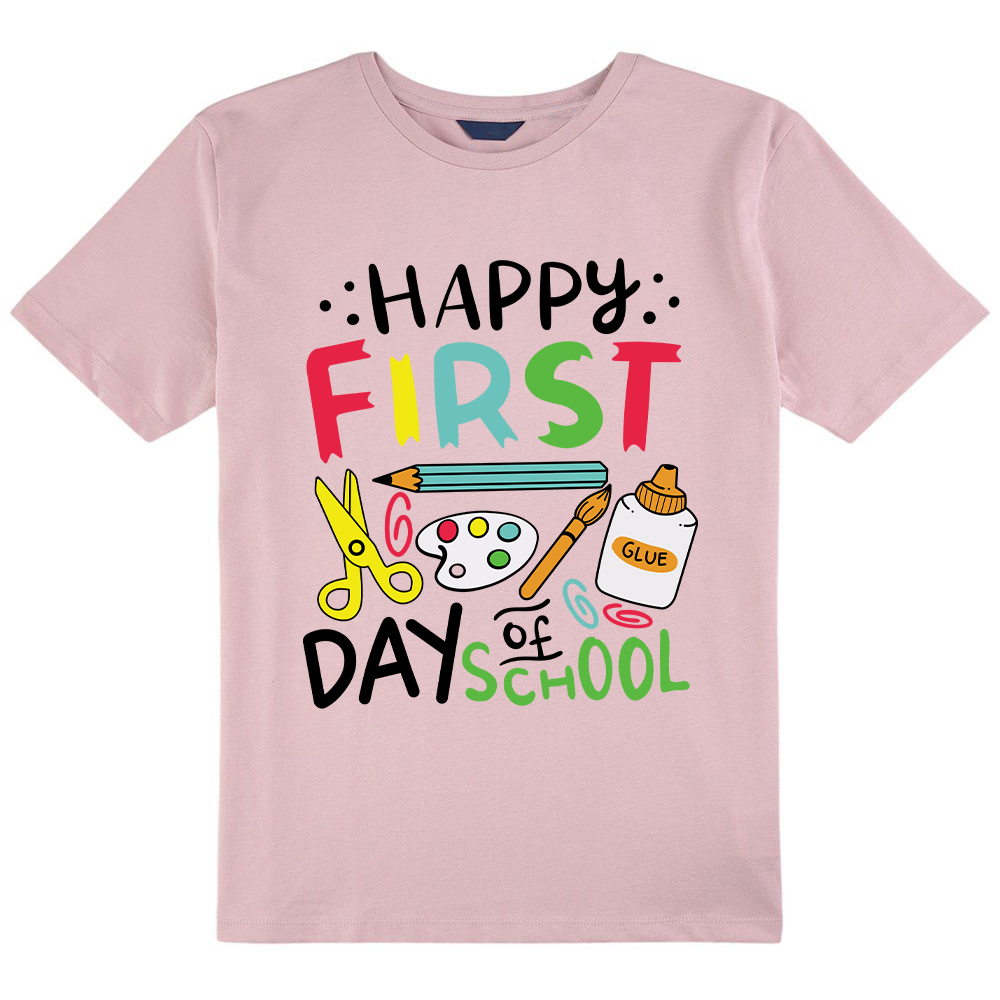 Happy First Day Of School Pigment Kids T-Shirt