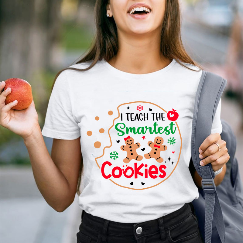 I Teach The Smartest Cookies Gingerbread Man Teacher T-Shirt
