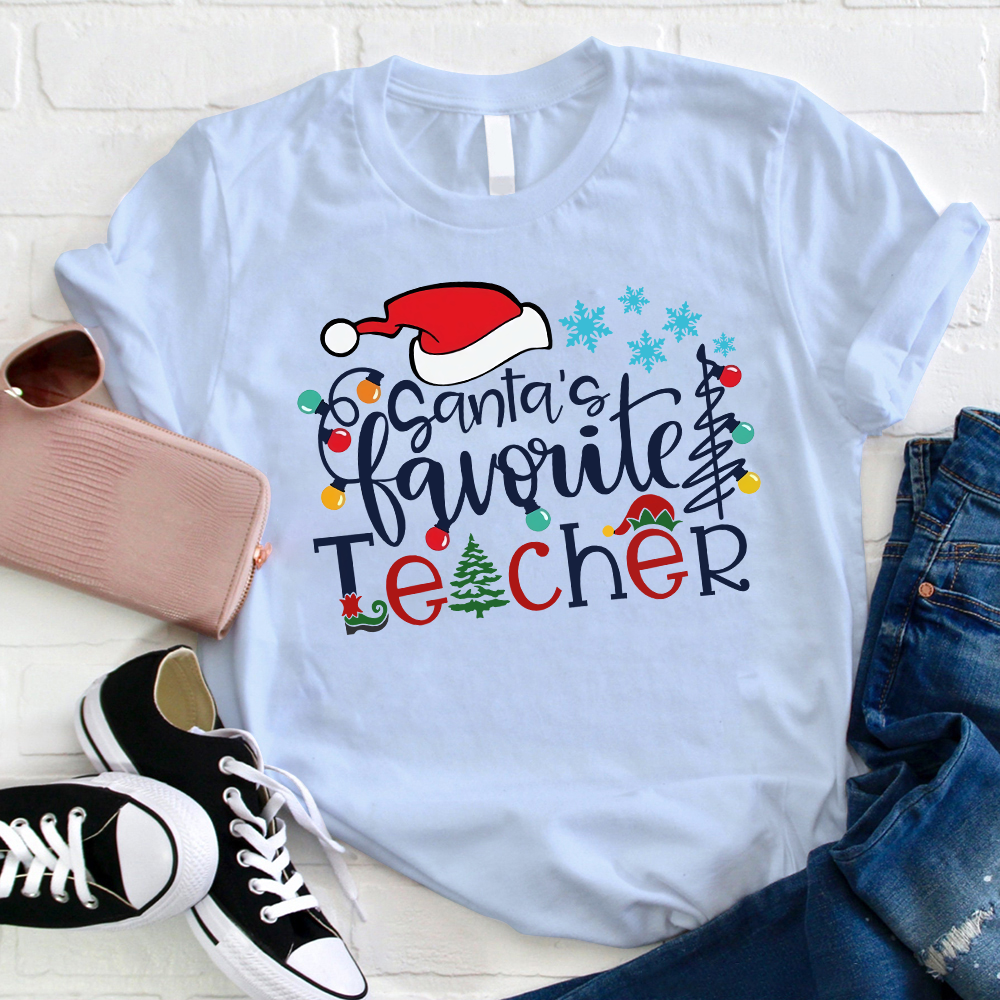 Santa's Favorite Teacher Teacher T-Shirt
