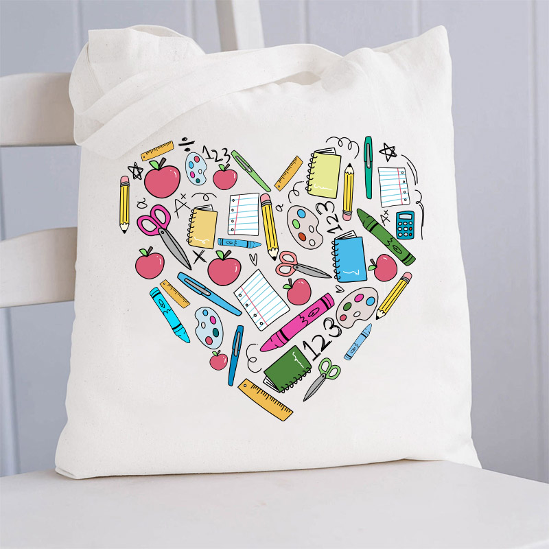 Teacher Heart Tote Bag