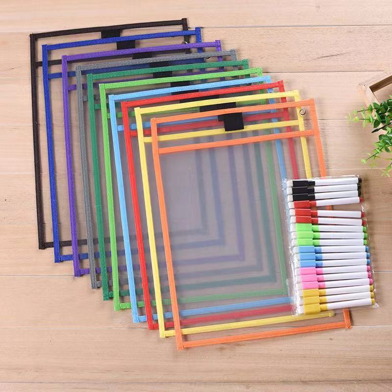 Multicolor Erasable File Pocket Set
