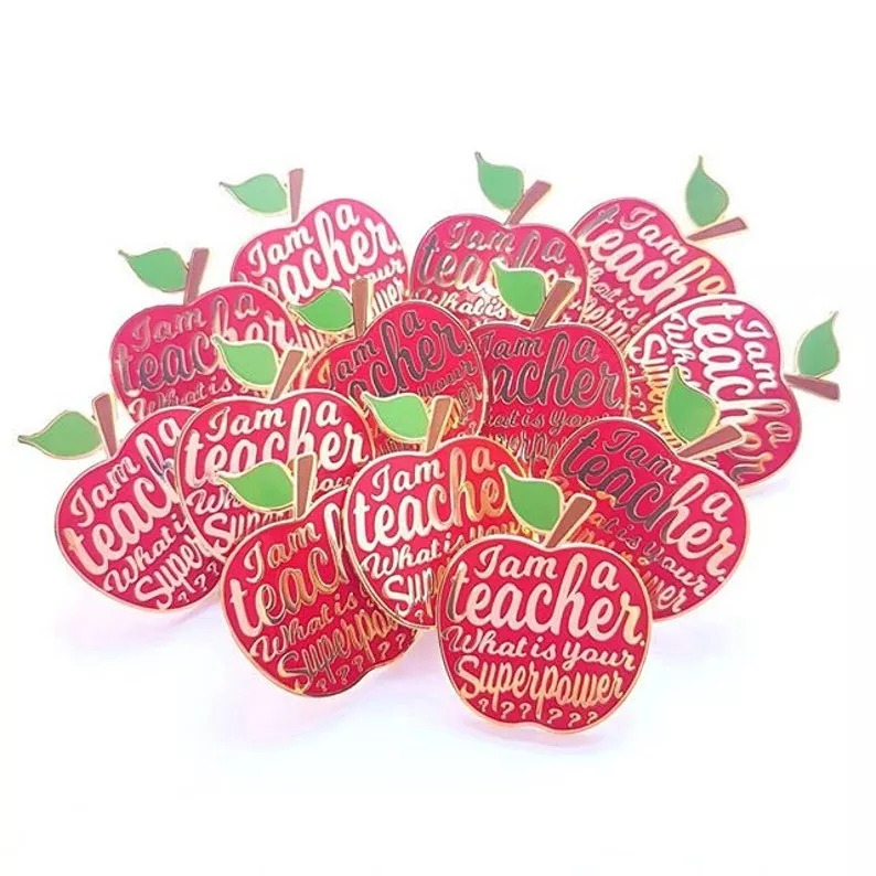 4 Pcs Teacher Enamel Pin Gift Idea