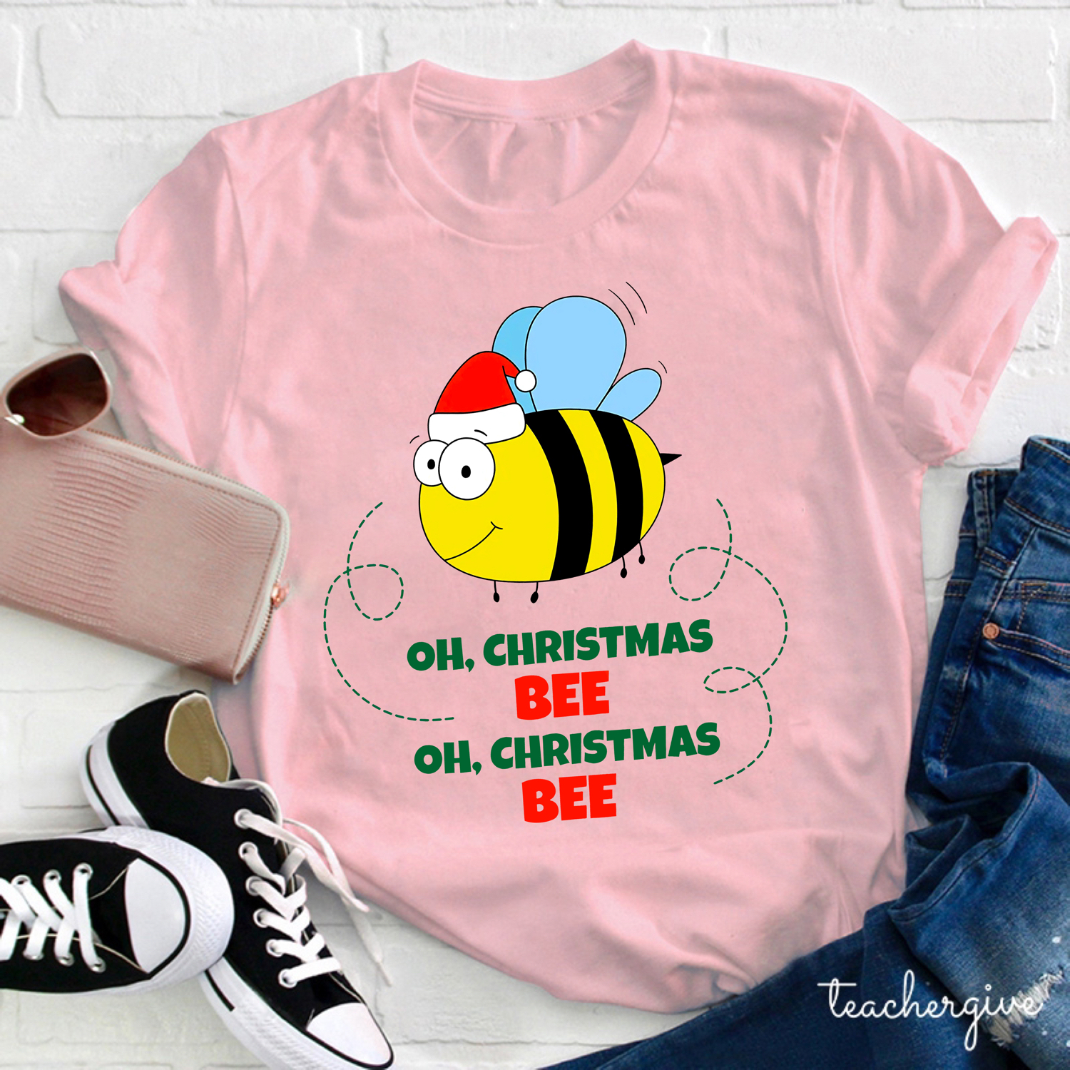 O Christmas Bee O Christmas Bee Teacher T-Shirt