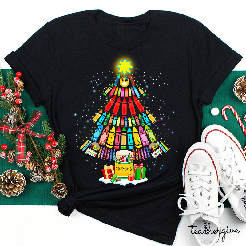 Come And Paint A Christmas Tree With Me Teacher T-Shirt