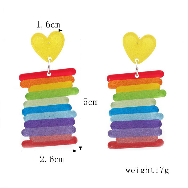 Rainbow colour  Stripes Earrings