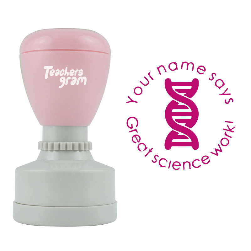 Personalized Teacher Says Great Science Work Stamp