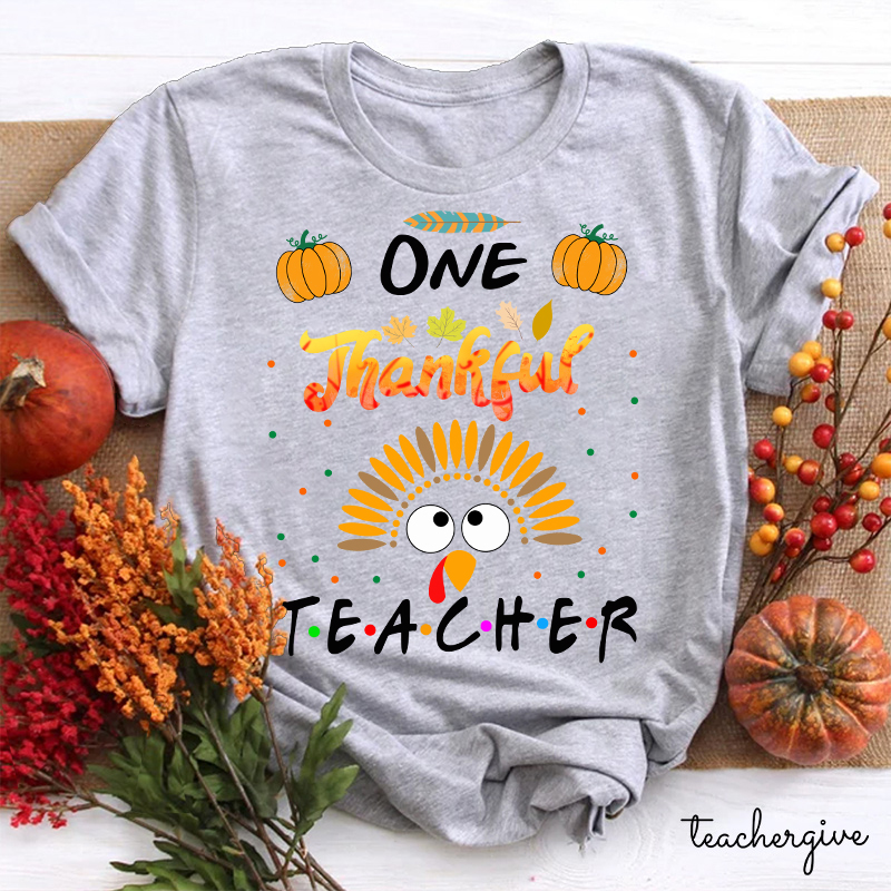 One Thankful Teacher Turkey Teacher T-Shirt