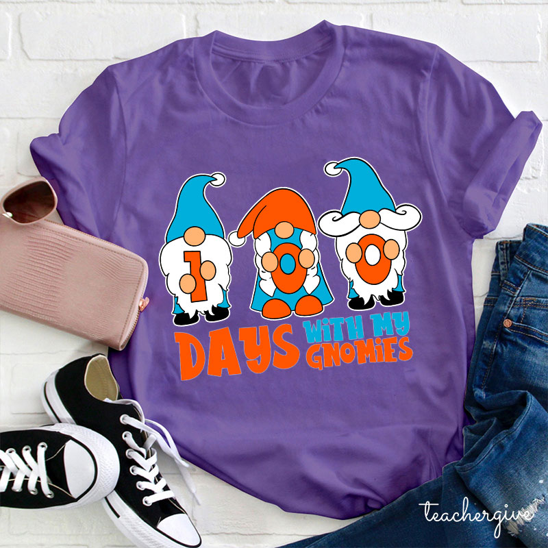 100 Days With My Gnomes Teacher T-Shirt