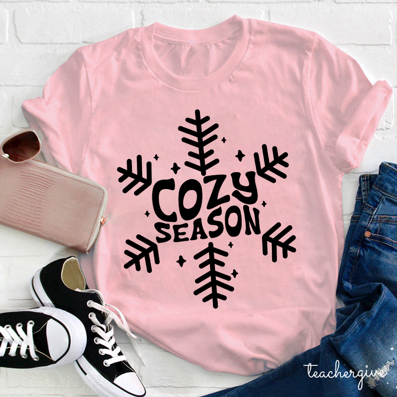 Cozy Season Snowflake Teacher T-Shirt