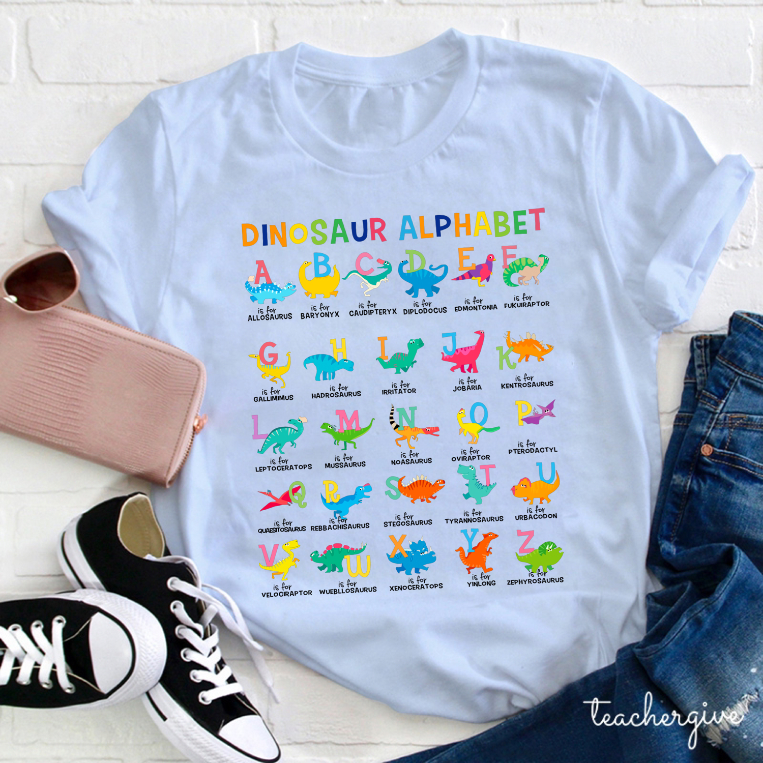 Dinosaur Alphabet Teacher T-Shirt