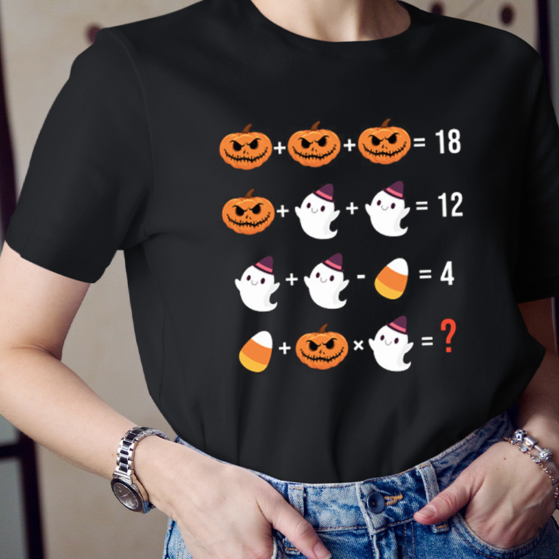 Pumpkin Ghost Candy Corn Mathematics T-Shirt