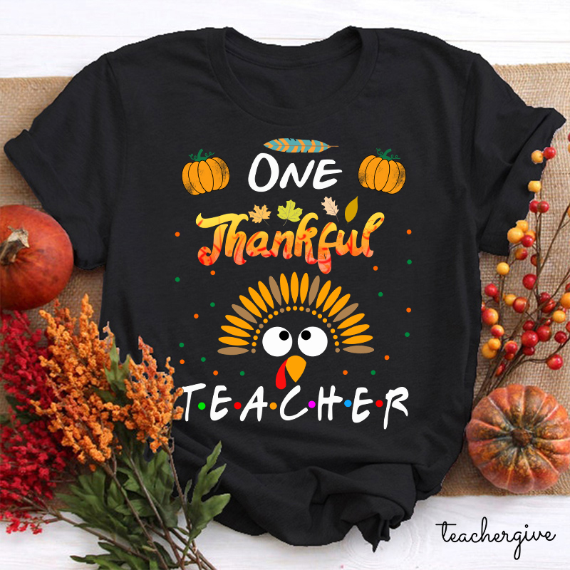 One Thankful Teacher Turkey Teacher T-Shirt
