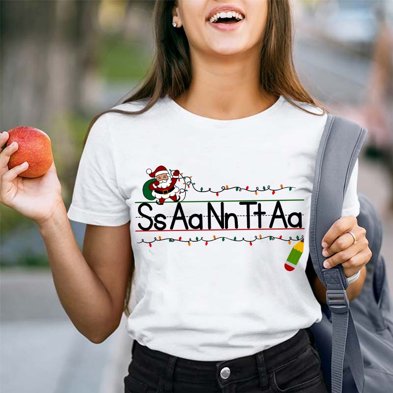 Read After Me S A N T A Teacher T-Shirt