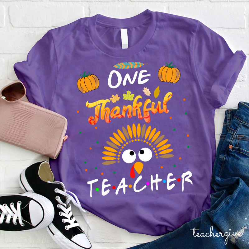 One Thankful Teacher Turkey Teacher T-Shirt