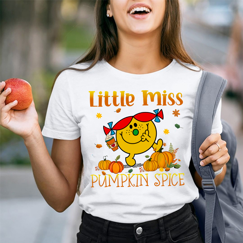 Little Miss With Her Pumpkin Spice Latte T-Shirt