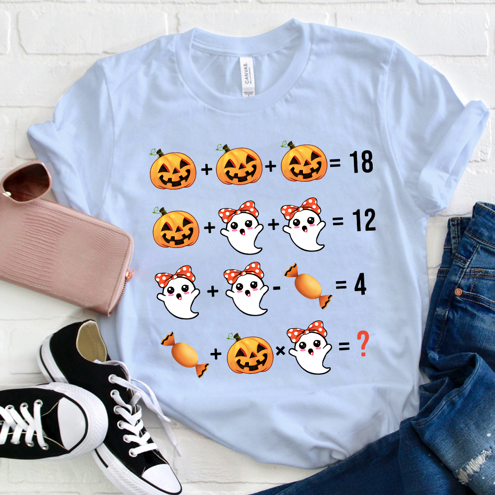 Pumpkin Ghost Mathematics T-Shirt