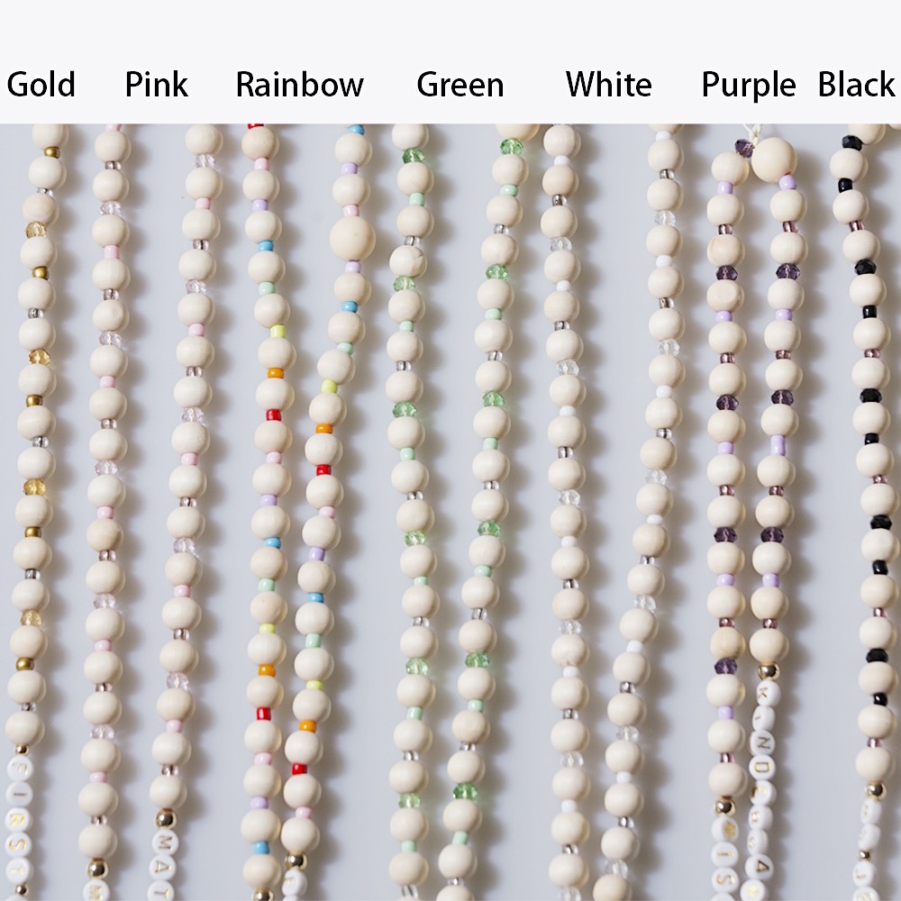 Personalized Multicolor Wooden Beads Teacher Name And Grade Lanyard