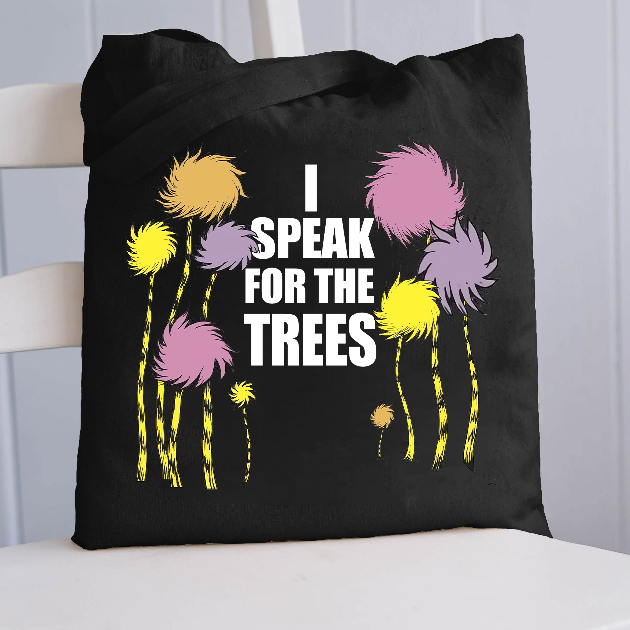 I Speak For The Trees Cartoon Trees Tote Bag Sale-Teachersgram