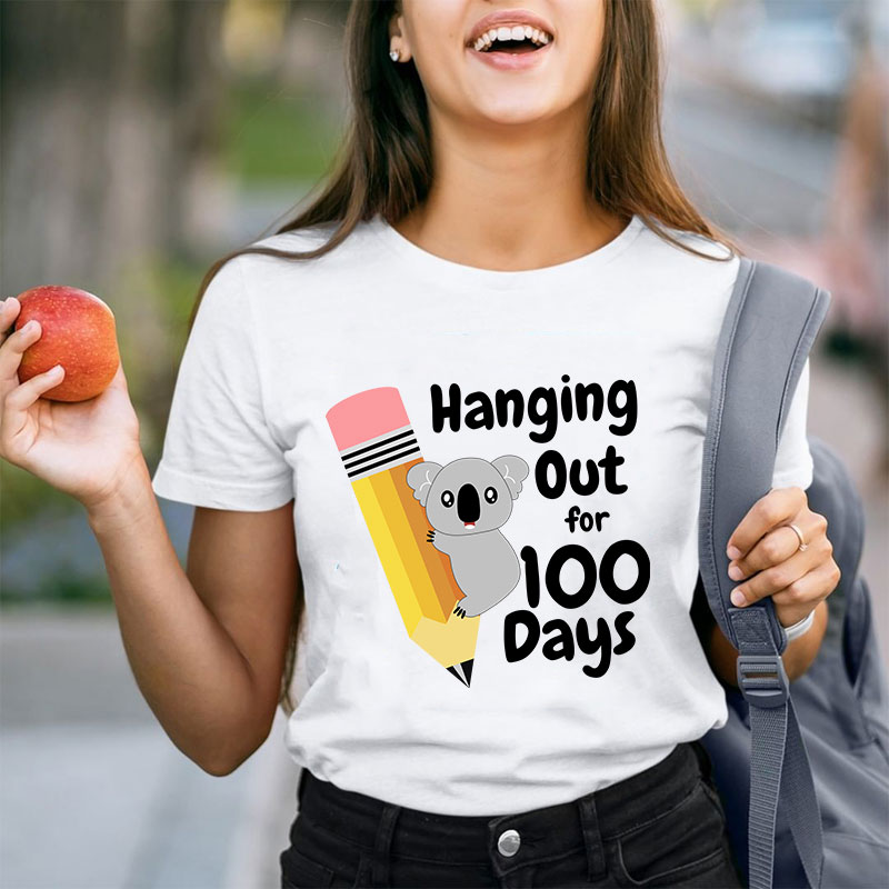 Koala Hanging Out For 100 Days Teacher T-Shirt